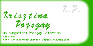 krisztina pozsgay business card